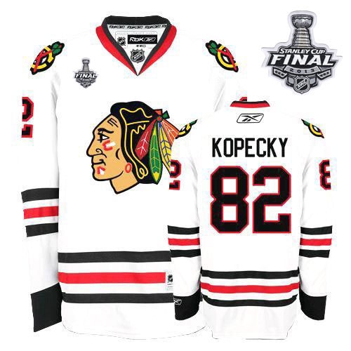 Tomas Kopecky Jersey Reebok Chicago Blackhawks 82 Authentic White Man With 2013 Stanley Cup Finals NHL Jersey