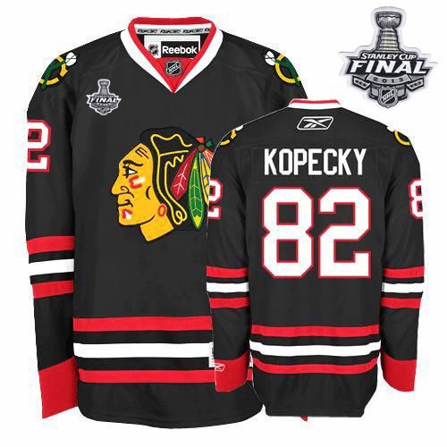 Tomas Kopecky Jersey Reebok Chicago Blackhawks 82 Authentic Black Man With 2013 Stanley Cup Finals NHL Jersey