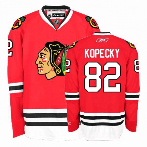 Tomas Kopecky Jersey Reebok Chicago Blackhawks 82 Premier Red Home Man NHL Jersey