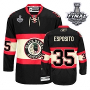 Tony Esposito Jersey Reebok Chicago Blackhawks 35 Premier Black New Third Man With 2013 Stanley Cup Finals NHL Jersey