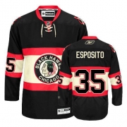 Tony Esposito Jersey Reebok Chicago Blackhawks 35 Authentic Black New Third Man NHL Jersey
