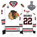 Troy Brouwer Jersey Reebok Chicago Blackhawks 22 Premier White Man With 2013 Stanley Cup Finals NHL Jersey