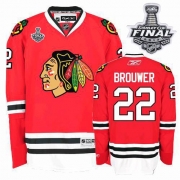 Troy Brouwer Jersey Reebok Chicago Blackhawks 22 Authentic Red Home Man With 2013 Stanley Cup Finals NHL Jersey