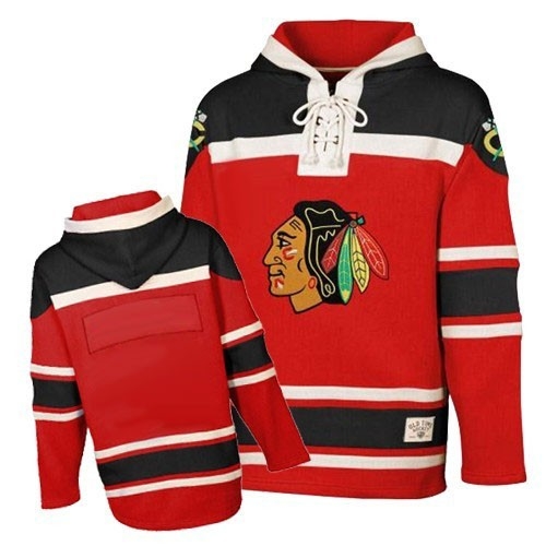 Blank Jersey Old Time Hockey Chicago Blackhawks Red Sawyer Hooded Sweatshirt Authentic NHL Jersey